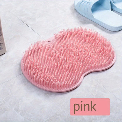 Exfoliating Foot Brush in pink color with soft bristles for deep cleansing and gentle exfoliation.