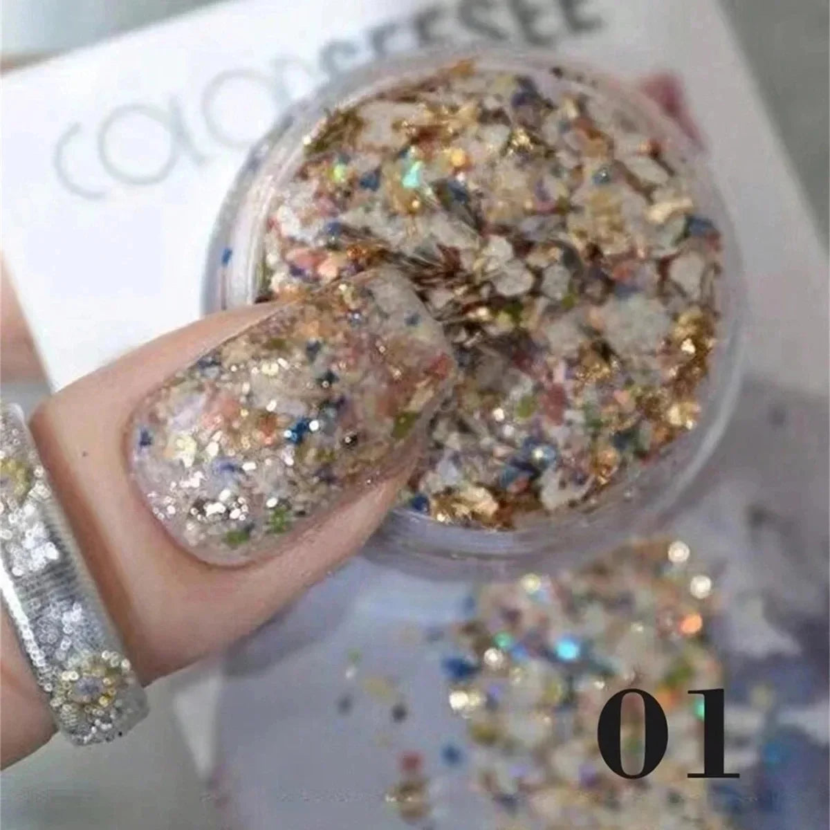 Colorful Shell Nail Powder