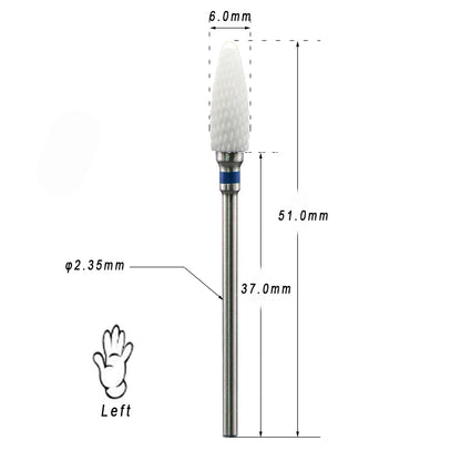Left-Handed Ceramic Nail Drill Bit