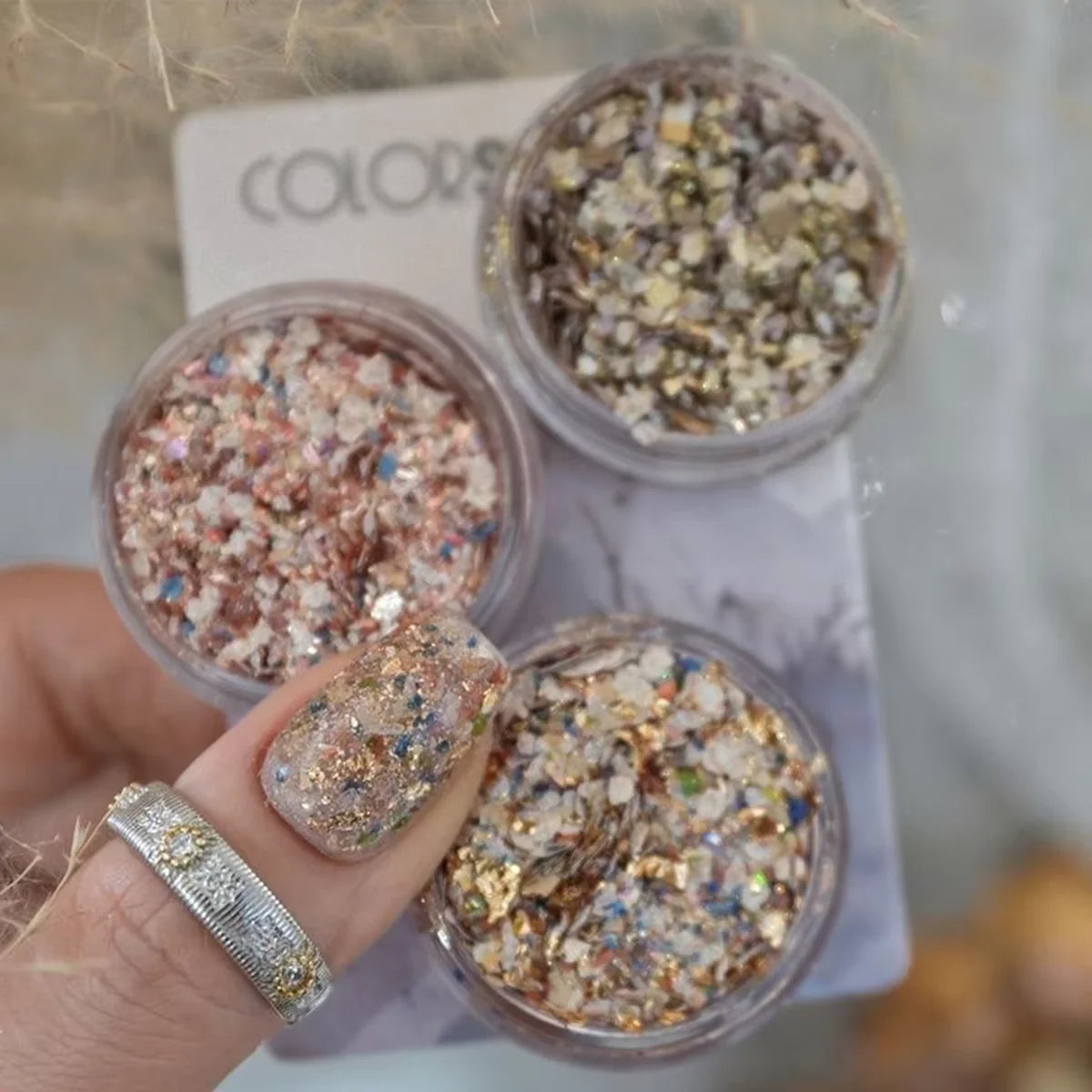 Colorful Shell Nail Powder